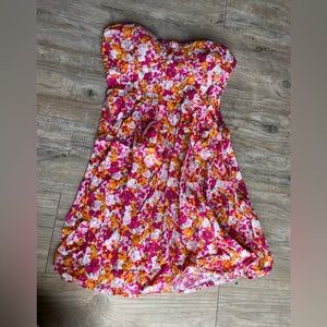 Cute Floral Strapless Dress Juniors Size Small